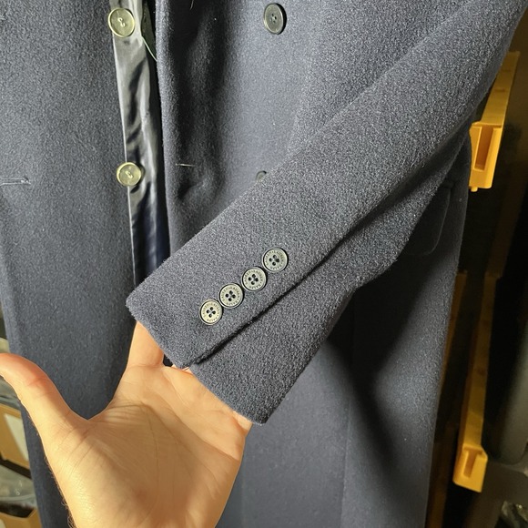 Lauren Ralph Lauren Trech Coat Womens Petite Medium Blue Wool Cashmere Blend - Picture 6 of 10